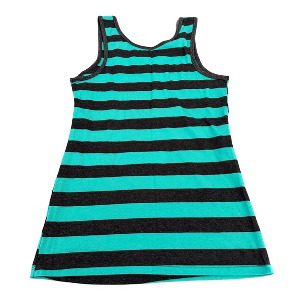 Women’s Rue-21 Cotton & Spandex Tank Top, Green & Black Striped - Picture 4 of 14